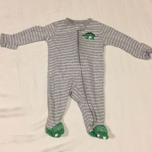 Carter’s gray striped dino pajamas